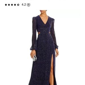Aqua Shimmering Navy Maxi Dress